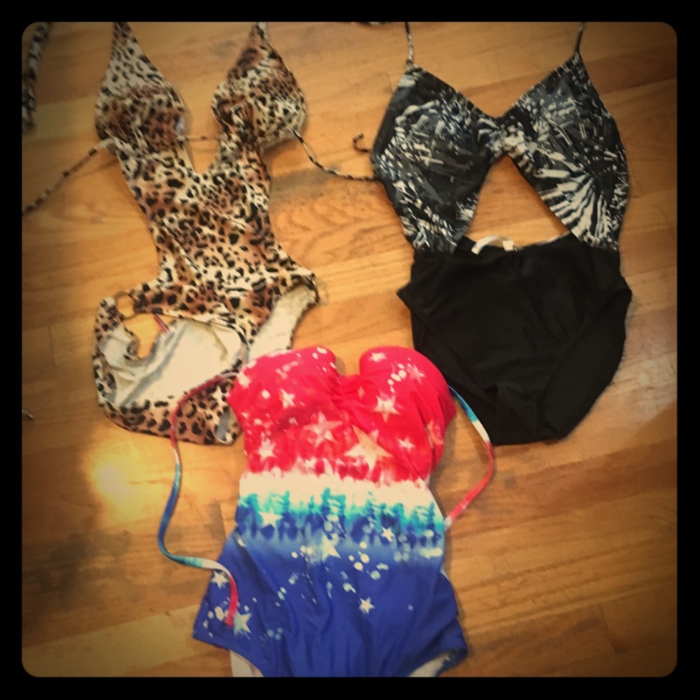 Lot of 3 large swim suits. Sexy 1 pieces